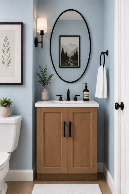 Toffee Stained 24" Full Height Door Bathroom Vanity Sink Base