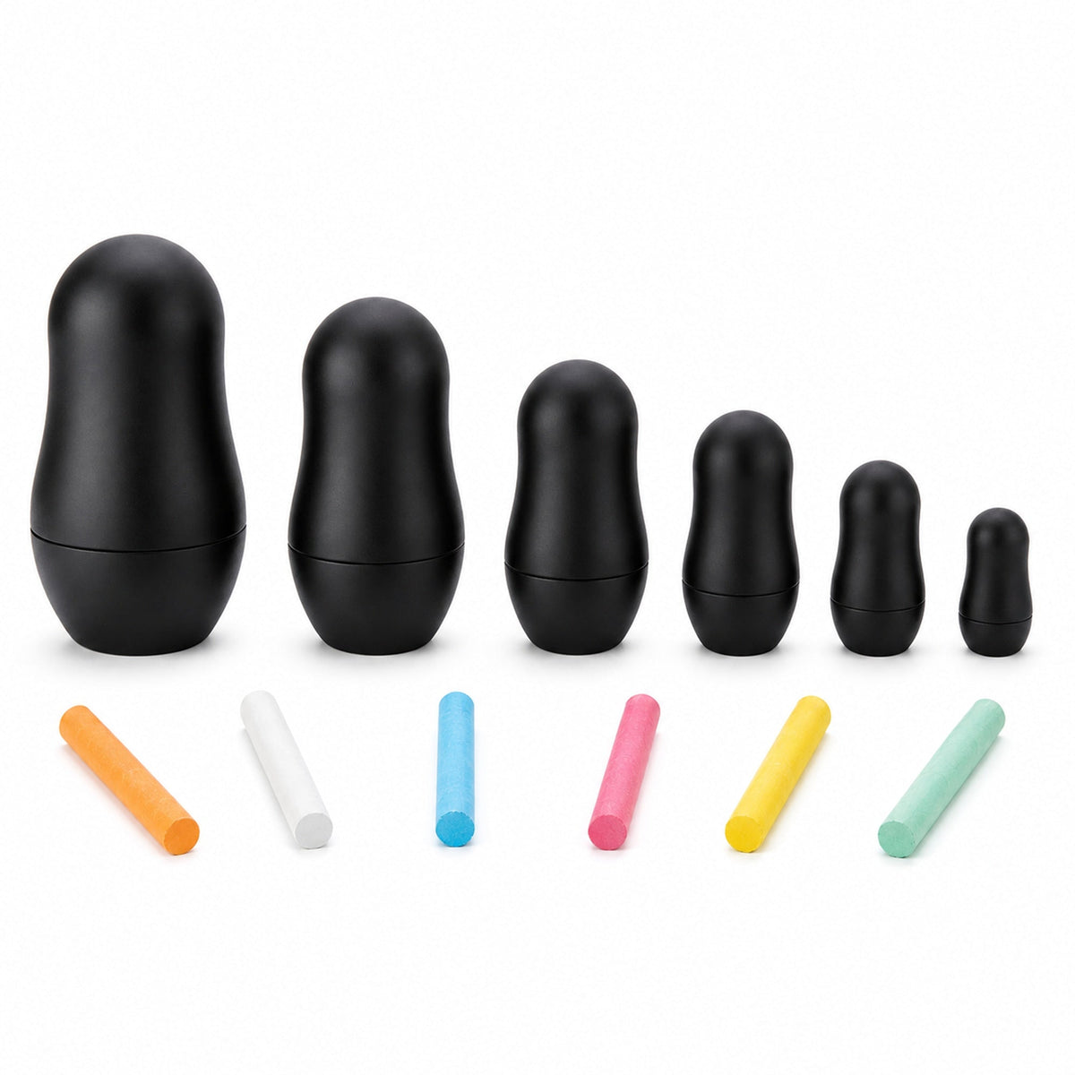 Chalkboard Nesting Doll Set with Color Chalks Gift Boxed