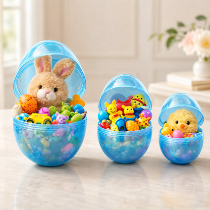 Set of 3 Jumbo Large Size Giant Fillable Plastic Easter Eggs 10 Inches