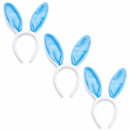 Blue Bunny Ear Headbands Set of 3 Easter Costume Accessories