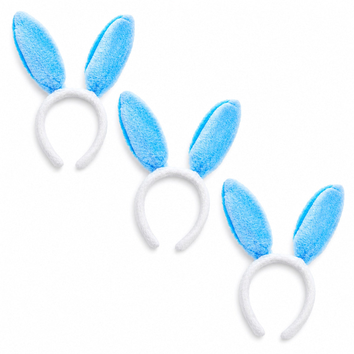 Blue Bunny Ear Headbands Set of 3 Easter Costume Accessories