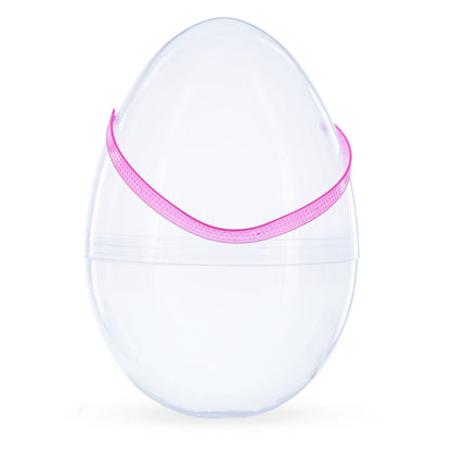 Set of 2 Transparent Jumbo Plastic Easter Eggs with Handles Large Size 10 Inches