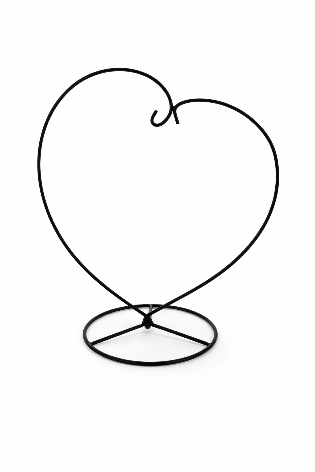Heart-Shaped Hanging Photo Picture Frame and Black Metal Ornament Stand 9.75 Inches