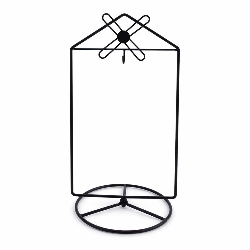 Black Windmill Roof House Hanging Photo Picture Frame and Metal Ornament Stand 10.15 Inches