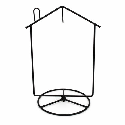 Black House-Shaped Hanging Photo Picture Frame and Metal Ornament Stand 8.7 Inches
