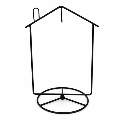 Black House-Shaped Hanging Photo Picture Frame and Metal Ornament Stand 8.7 Inches