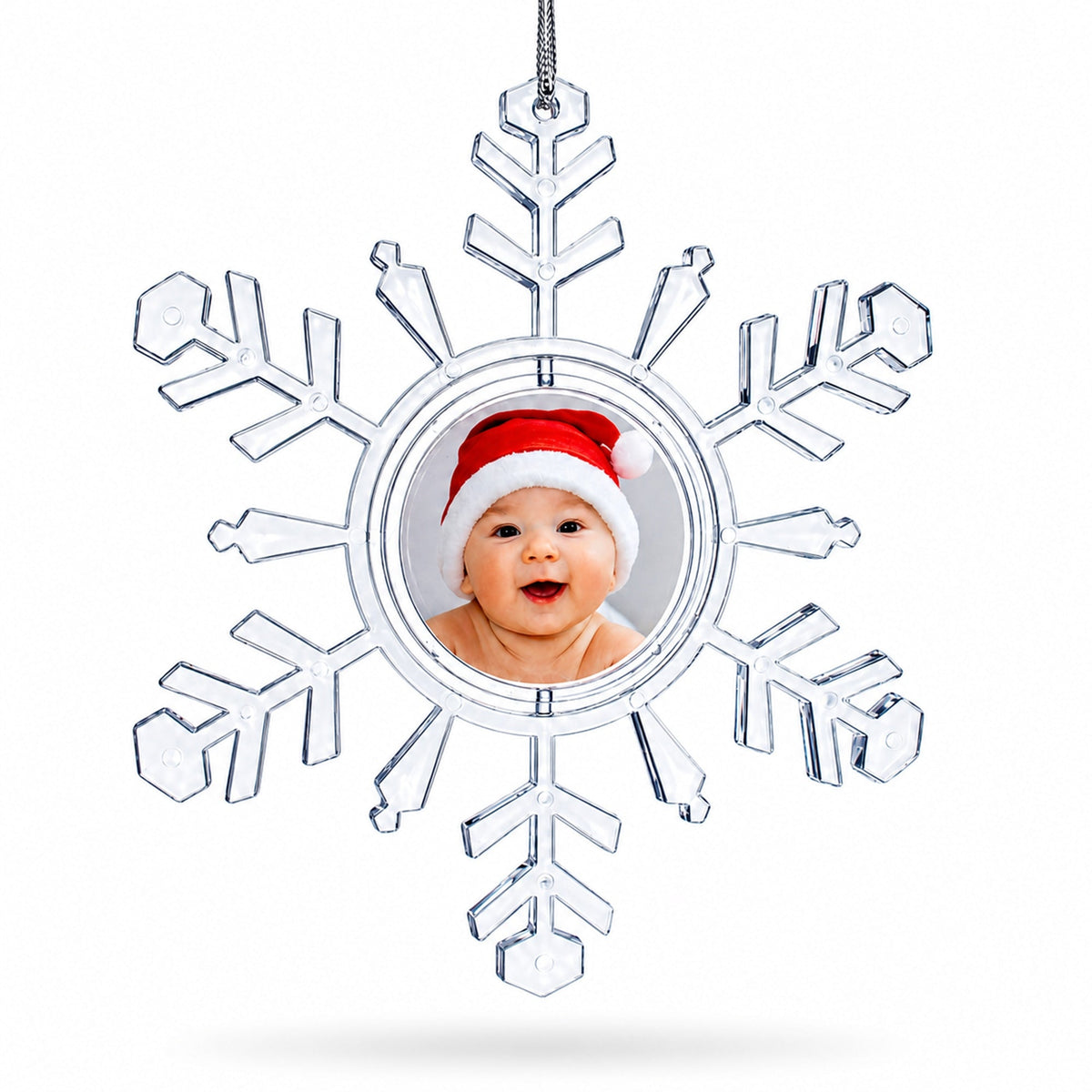 Clear Plastic Christmas Snowflake Frame Ornament