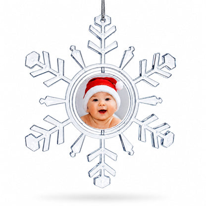 Clear Plastic Christmas Snowflake Frame Ornament