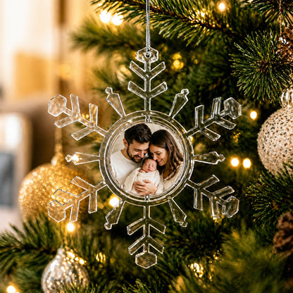 Clear Plastic Christmas Snowflake Frame Ornament