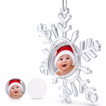 Clear Plastic Christmas Snowflake Frame Ornament