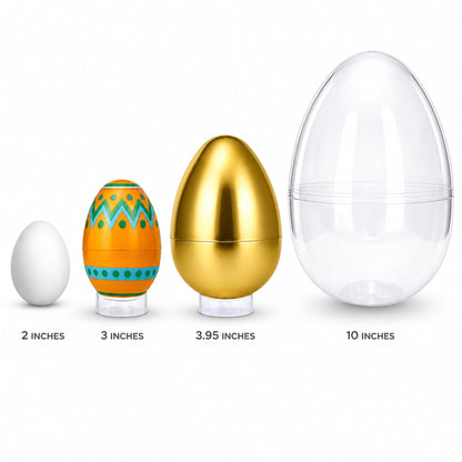 Set of 12 Large Geometric Plastic Easter Eggs 3 Inches