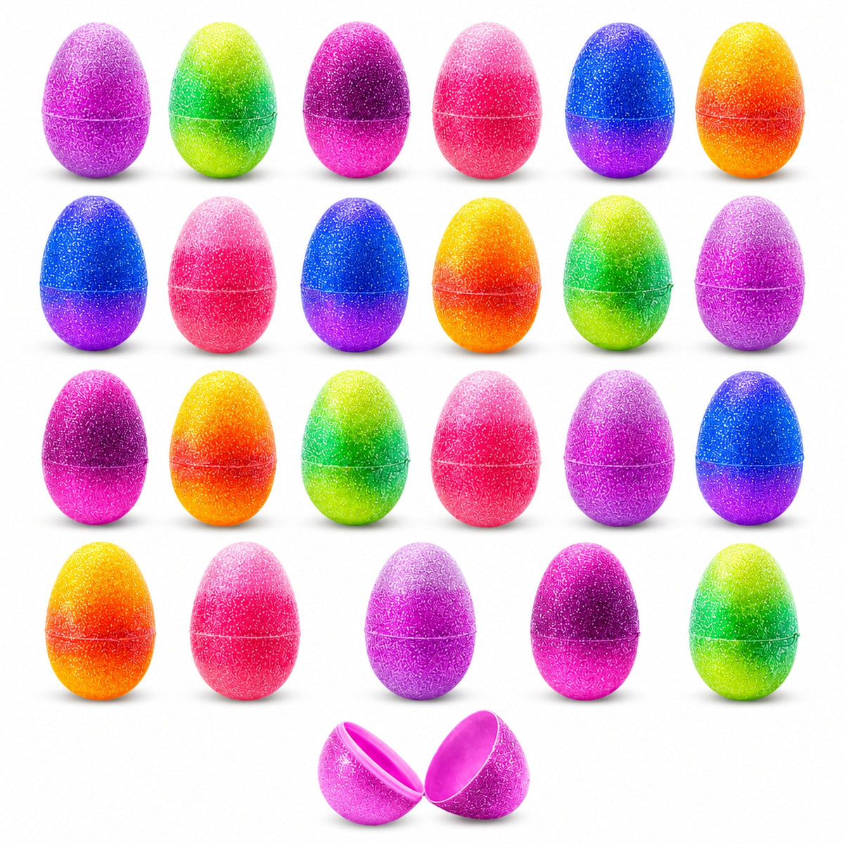 Set of 24 Glittered Jelly Fruit Marmalade Plastic Easter Eggs, 2.25 Inches Each