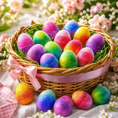 Set of 24 Glittered Jelly Fruit Marmalade Plastic Easter Eggs, 2.25 Inches Each