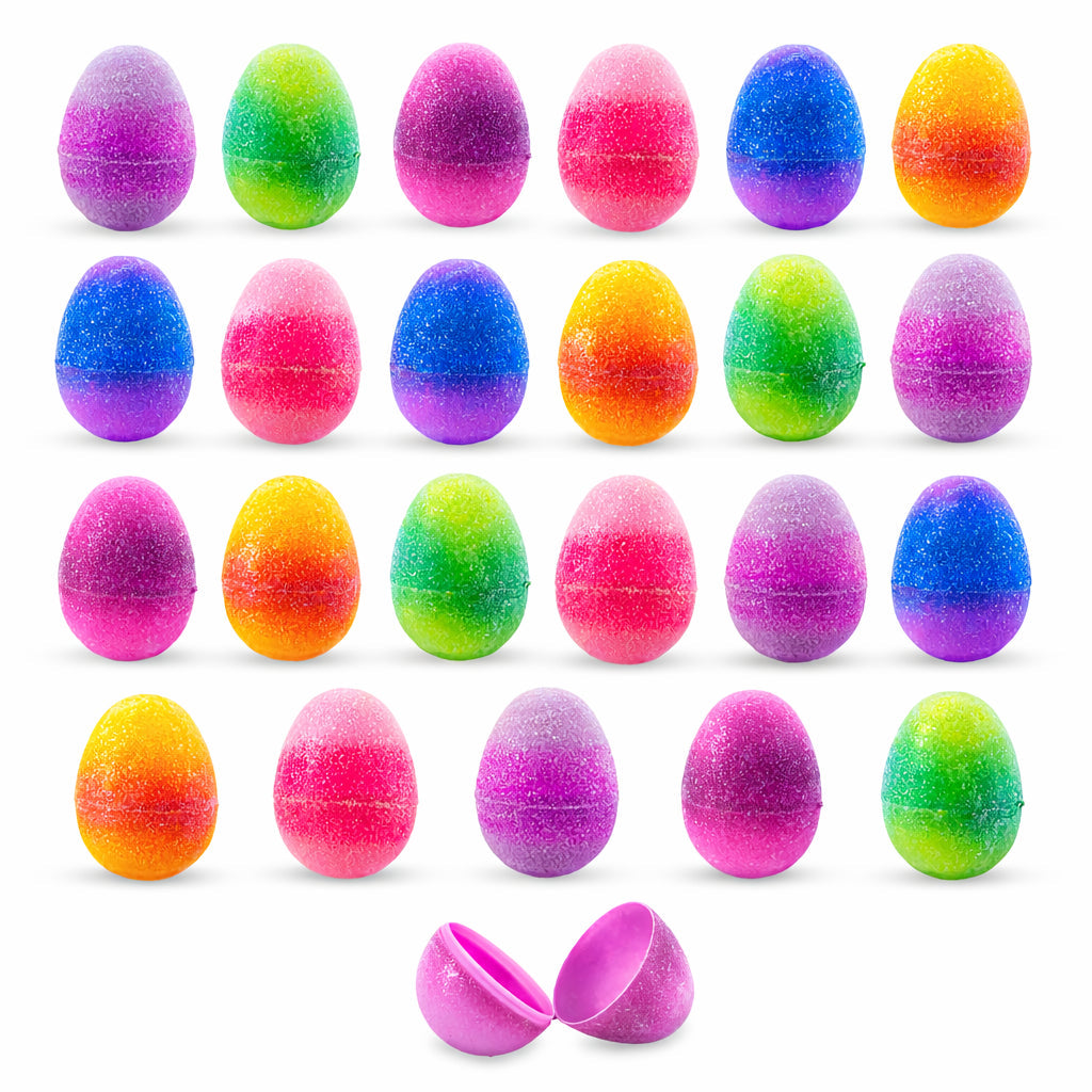 Set of 24 Glittered Jelly Fruit Marmalade Plastic Easter Eggs, 2.25 Inches Each