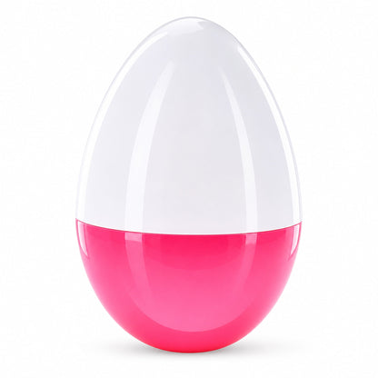 Large Bunny Giant Jumbo Size White and Pink Plastic Easter Egg 10 Inches