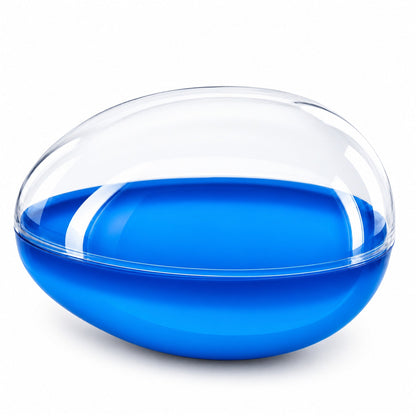 Large Fillable Clear Top Blue Bottom Plastic Easter Egg 5.1 Inches