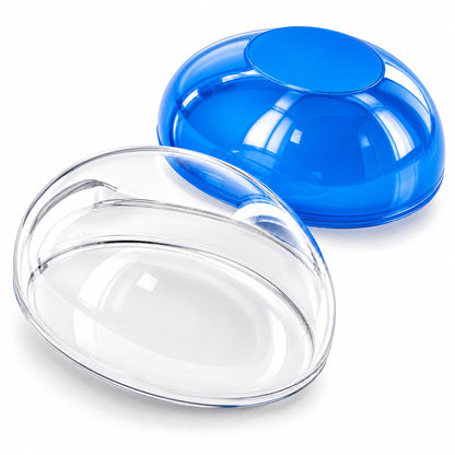 Large Fillable Clear Top Blue Bottom Plastic Easter Egg 5.1 Inches