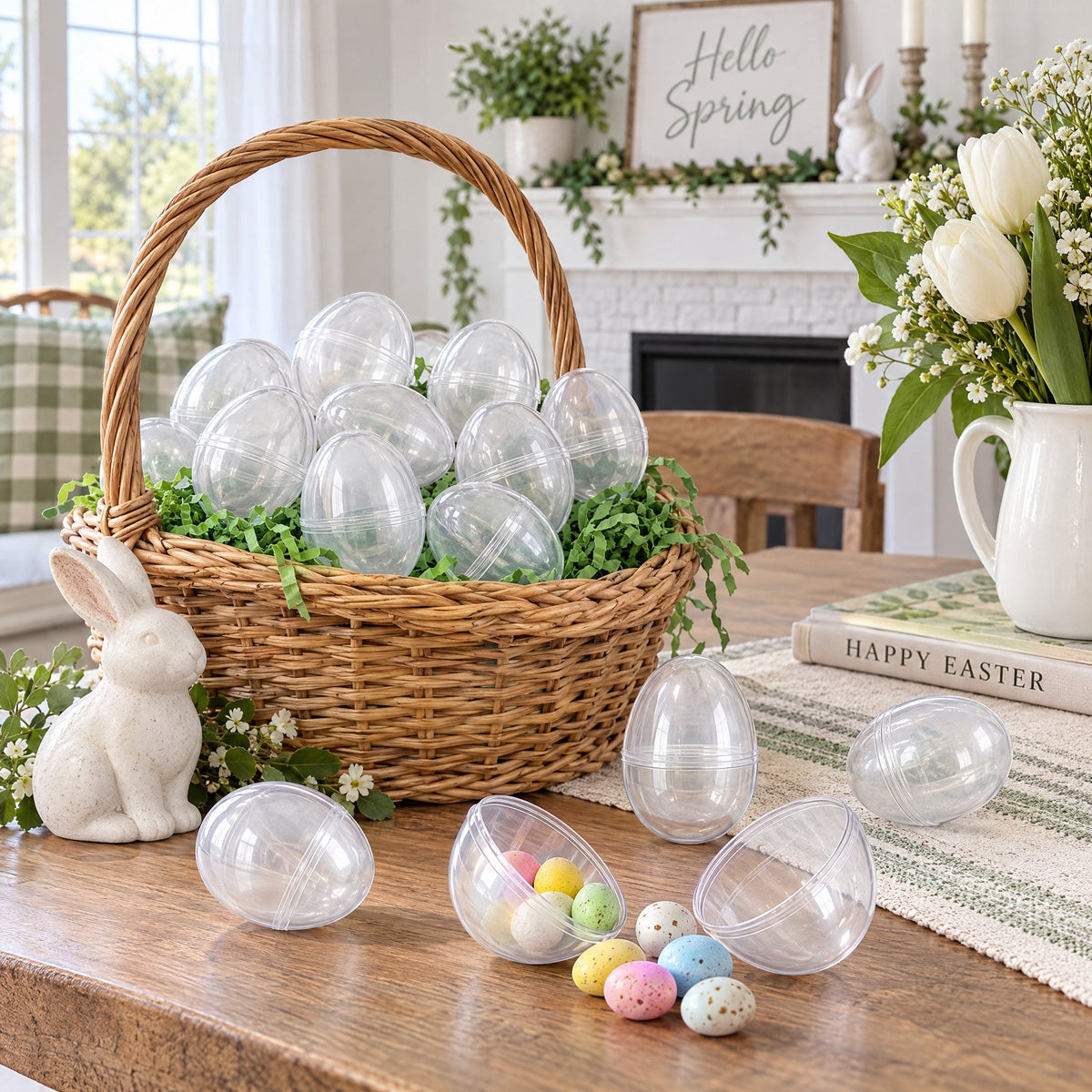 Set of 24 Glow in the Dark Easter Eggs Fillable Plastic Eggs for Nighttime Egg Hunt Fun 2.25 Inches