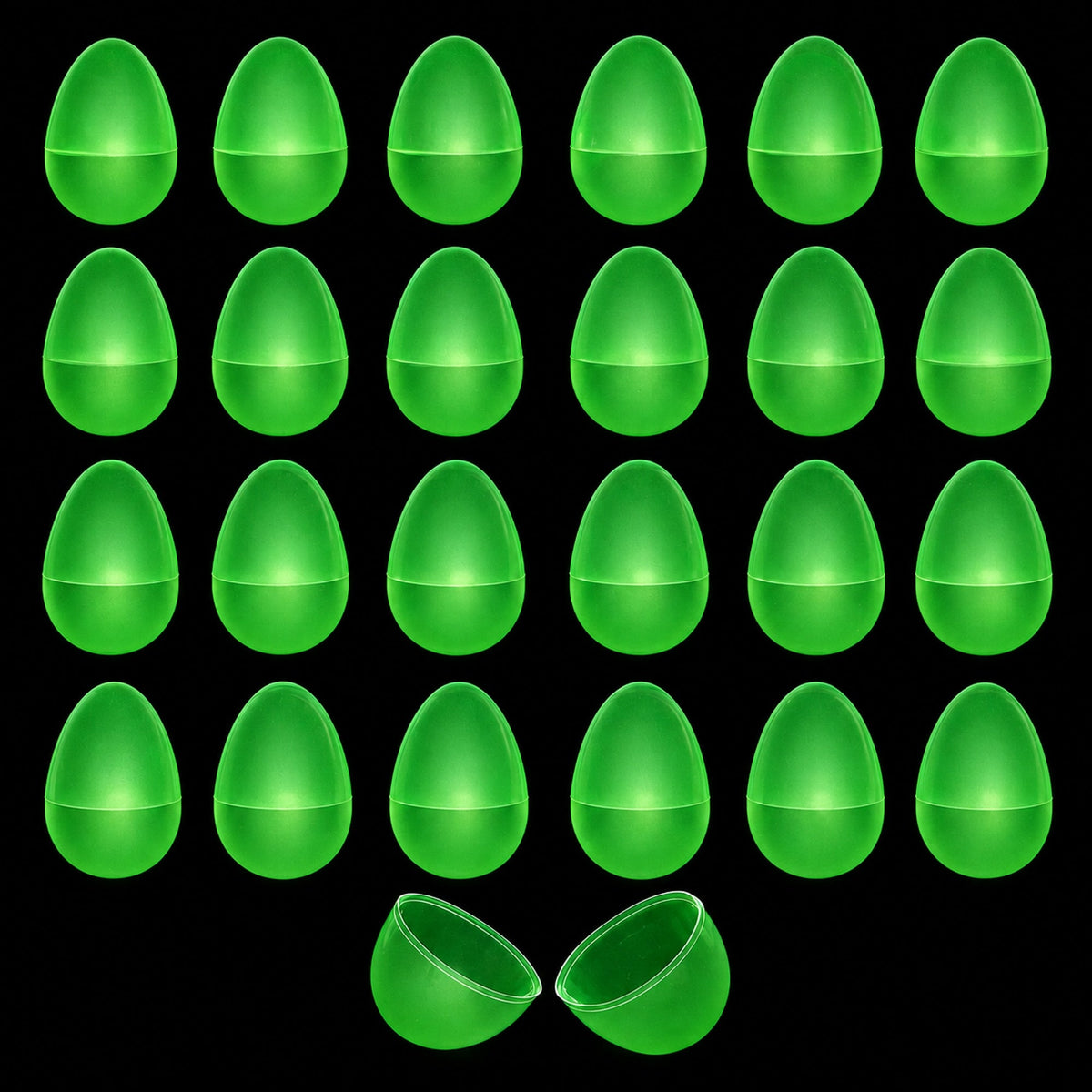 Set of 24 Glow in the Dark Easter Eggs Fillable Plastic Eggs for Nighttime Egg Hunt Fun 2.25 Inches