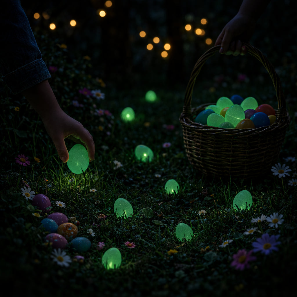 Set of 24 Large Glow in the Dark Easter Eggs Fillable Plastic Eggs for Night Egg Hunt Kids 3.15 Inches