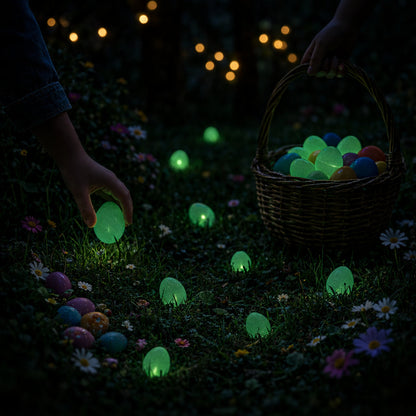 Set of 24 Large Glow in the Dark Easter Eggs Fillable Plastic Eggs for Night Egg Hunt Kids 3.15 Inches