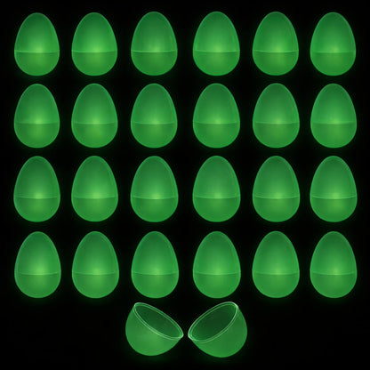 Set of 24 Large Glow in the Dark Easter Eggs Fillable Plastic Eggs for Night Egg Hunt 3.15 Inches