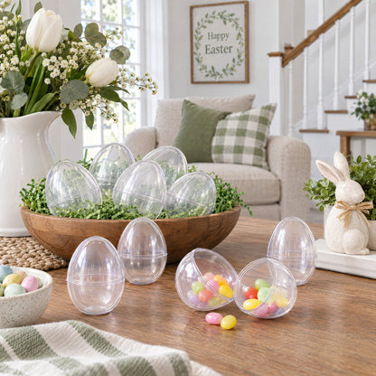 Set of 24 Large Glow in the Dark Easter Eggs Fillable Plastic Eggs for Night Egg Hunt 3.15 Inches