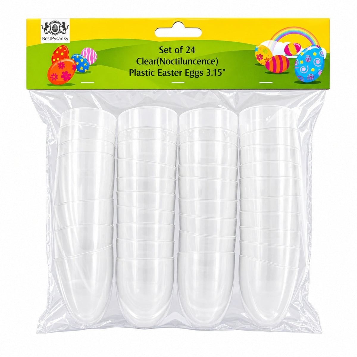 Set of 24 Large Glow in the Dark Easter Eggs Fillable Plastic Eggs for Night Egg Hunt 3.15 Inches