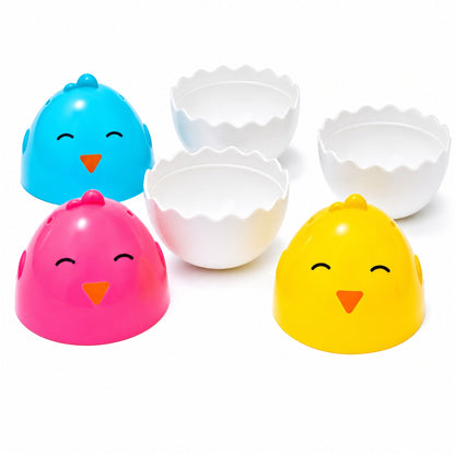Set of 12 Easter Chick Eggs Fillable Plastic Standing Hatching Eggs Reusable Egg Hunt Set 2.25 Inches