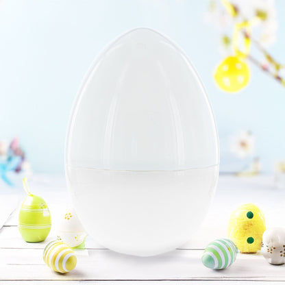Giant Extra Large White Plastic Easter Egg Two Tones 12 Inches