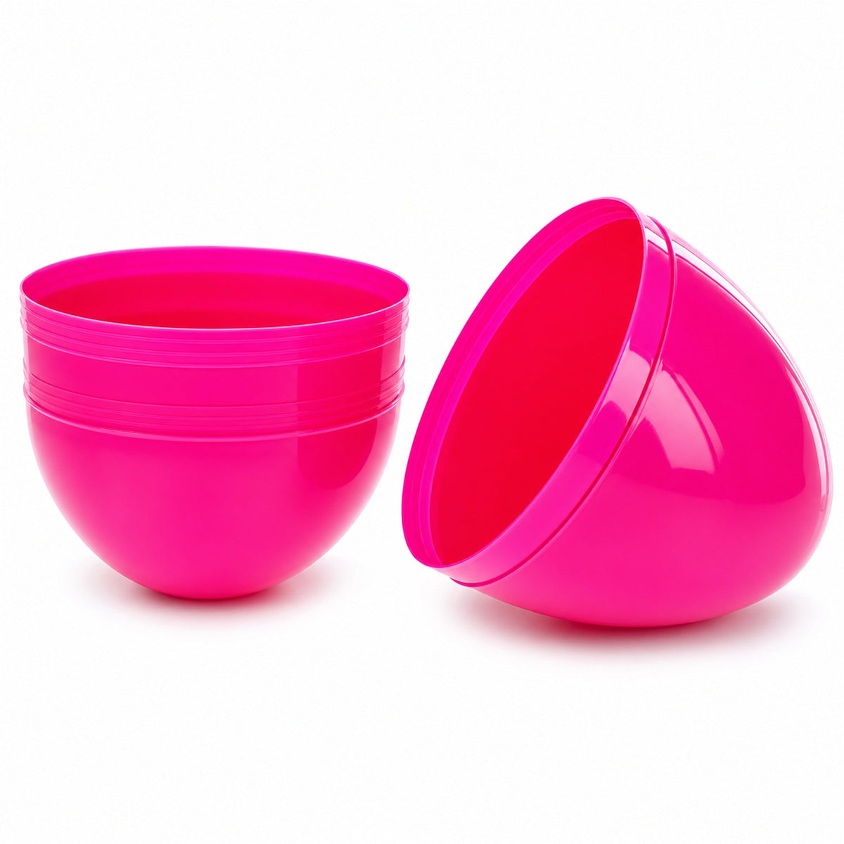 Set of 2 Pink Jumbo Plastic Easter Eggs Giant Fillable Large Size 10 Inches