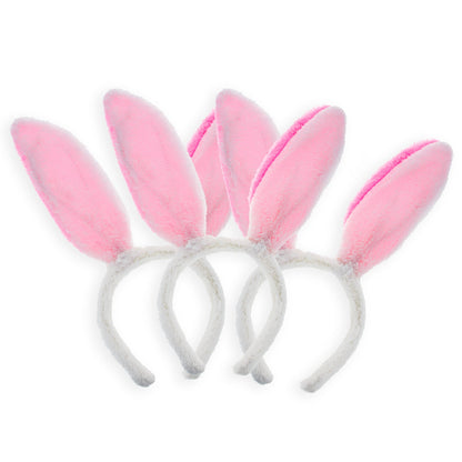 Set of 3 Costume Bunny Ear Headbands in Bright Pink, Each 11.7 Inches
