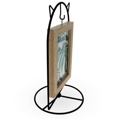 Black Cat Hanging Photo Picture Frame and Metal Ornament Stand 9.25 Inches