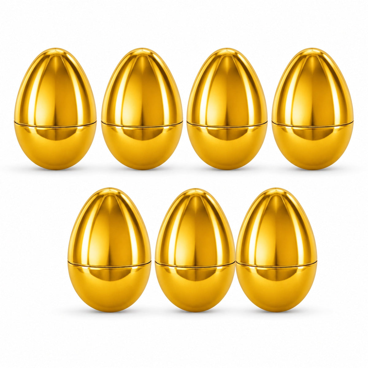 Set of 6 Metallic Gold Easter Eggs Fillable Plastic Hinged Eggs Reusable Prize Egg Set 2.25 Inches