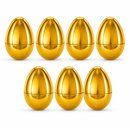 Set of 6 Metallic Gold Easter Eggs Fillable Plastic Hinged Eggs Reusable Prize Egg Set 2.25 Inches