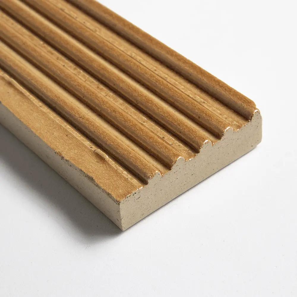 Topaz Glossy Fluted Thin Brick Tiles 2 1/4x7 9/16