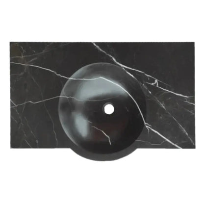 Black Marble Wall Mount Bathroom Sink 17 X 30 Floating Handcrafted Rectangular