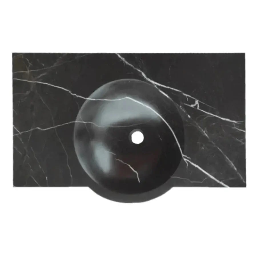 Black Marble Wall Mount Bathroom Sink 17 X 30 Floating Handcrafted Rectangular