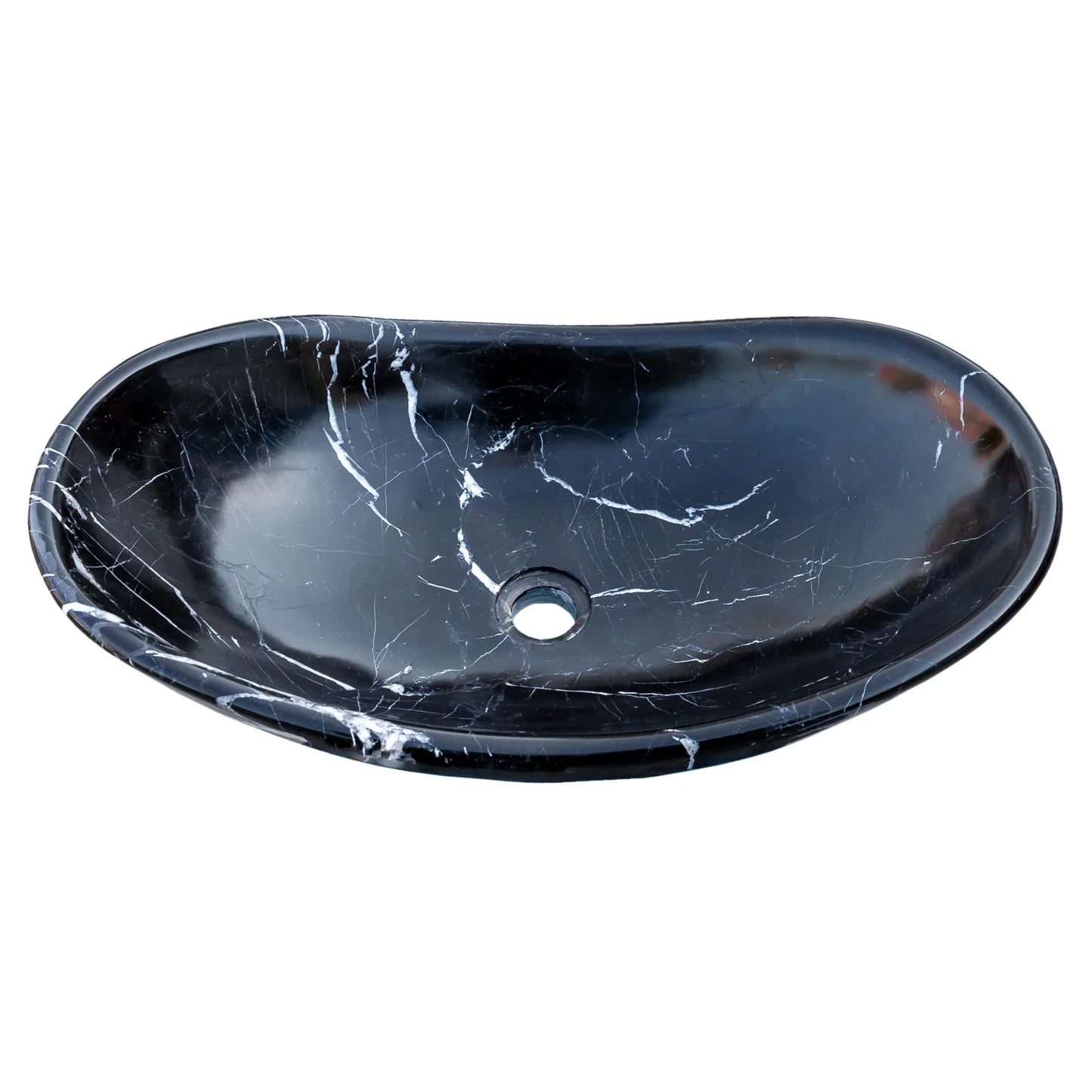 Black Turkish Marble Handcrafted Vessel Bathroom Sink - Above Counter Vanity Design