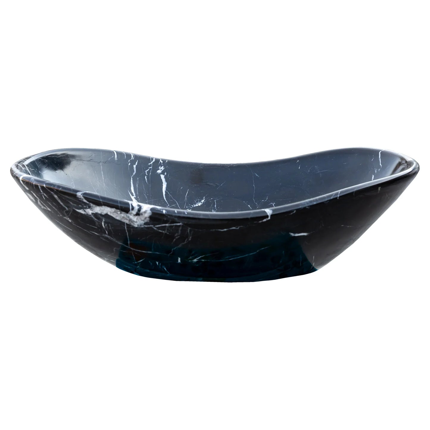 Black Turkish Marble Handcrafted Vessel Bathroom Sink - Above Counter Vanity Design