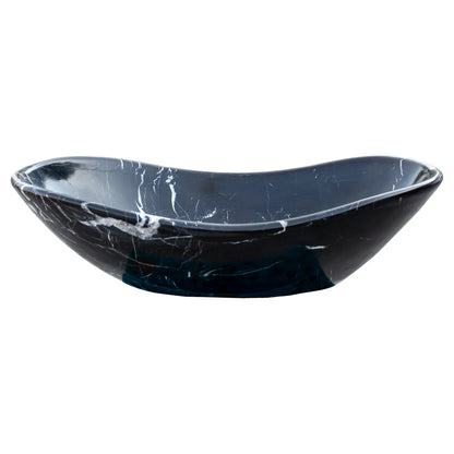 Black Turkish Marble Handcrafted Vessel Bathroom Sink - Above Counter Vanity Design