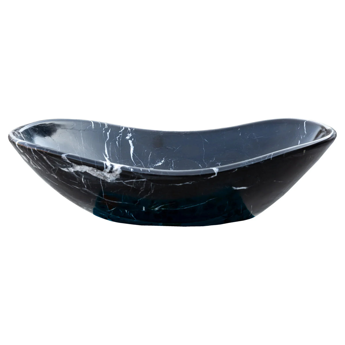 Black Turkish Marble Handcrafted Vessel Bathroom Sink Above Counter Vanity
