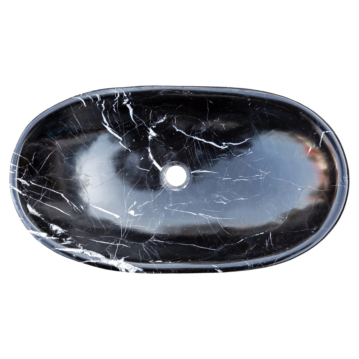 Black Turkish Marble Handcrafted Vessel Bathroom Sink - Above Counter Vanity Design