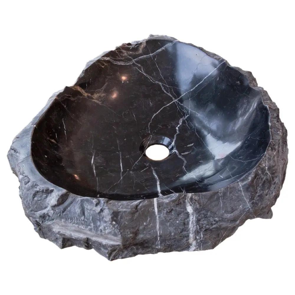 Black Marble Natural Stone Vessel Bathroom Sink 31 By 23 Inches