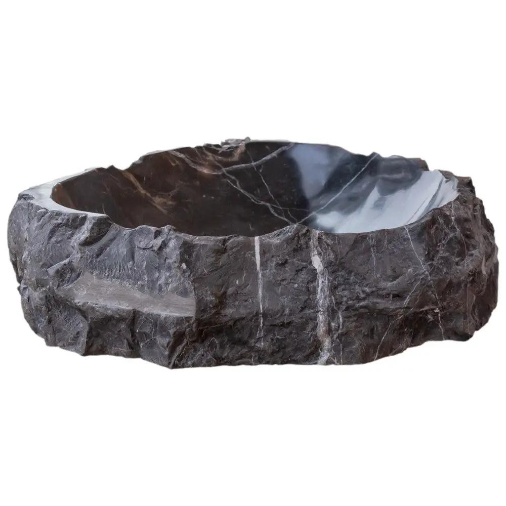 Black Marble Natural Stone Vessel Bathroom Sink 31 By 23 Inches
