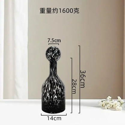Tortoiseshell leopard print glass vase living room decor accessory