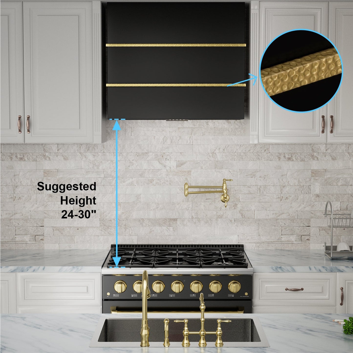 Akicon 30" Stainless Steel Wall Mount Range Hood with 600 CFM Vent Hood