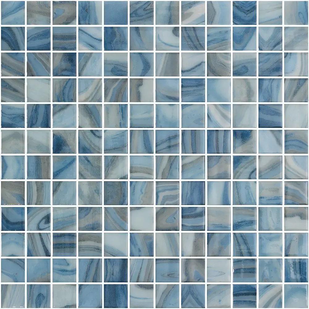 Obsidian Glossy 1x1 Glass Mosaics 12x18