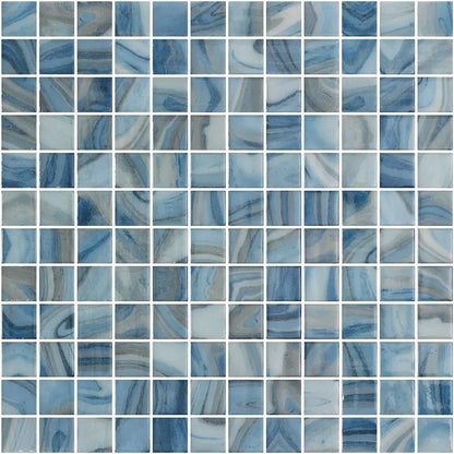 Obsidian Glossy 1x1 Glass Mosaics 12x18