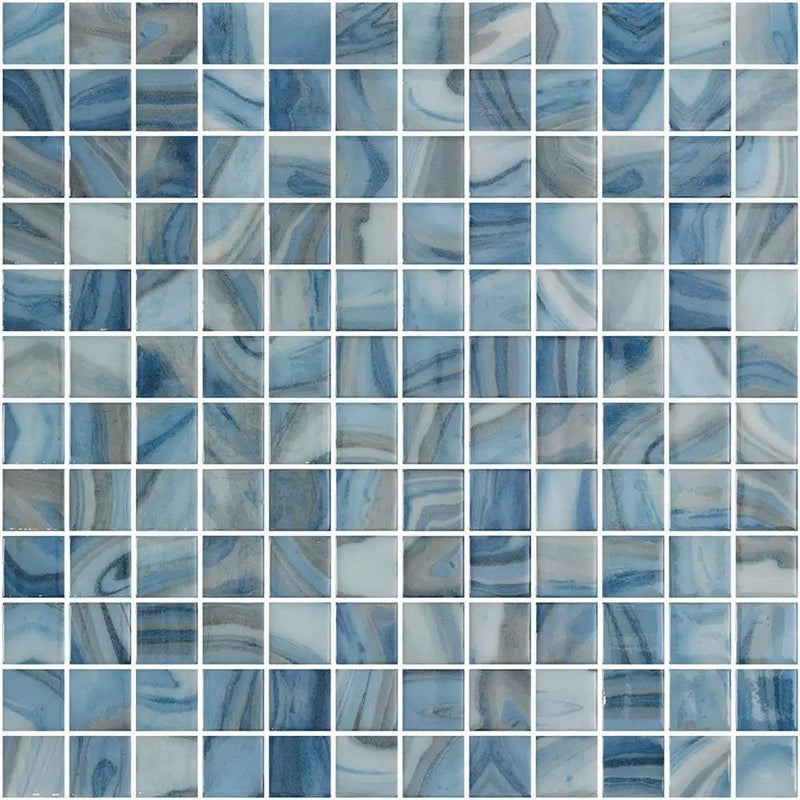 Obsidian Glossy 1x1 Glass Mosaics 12x18